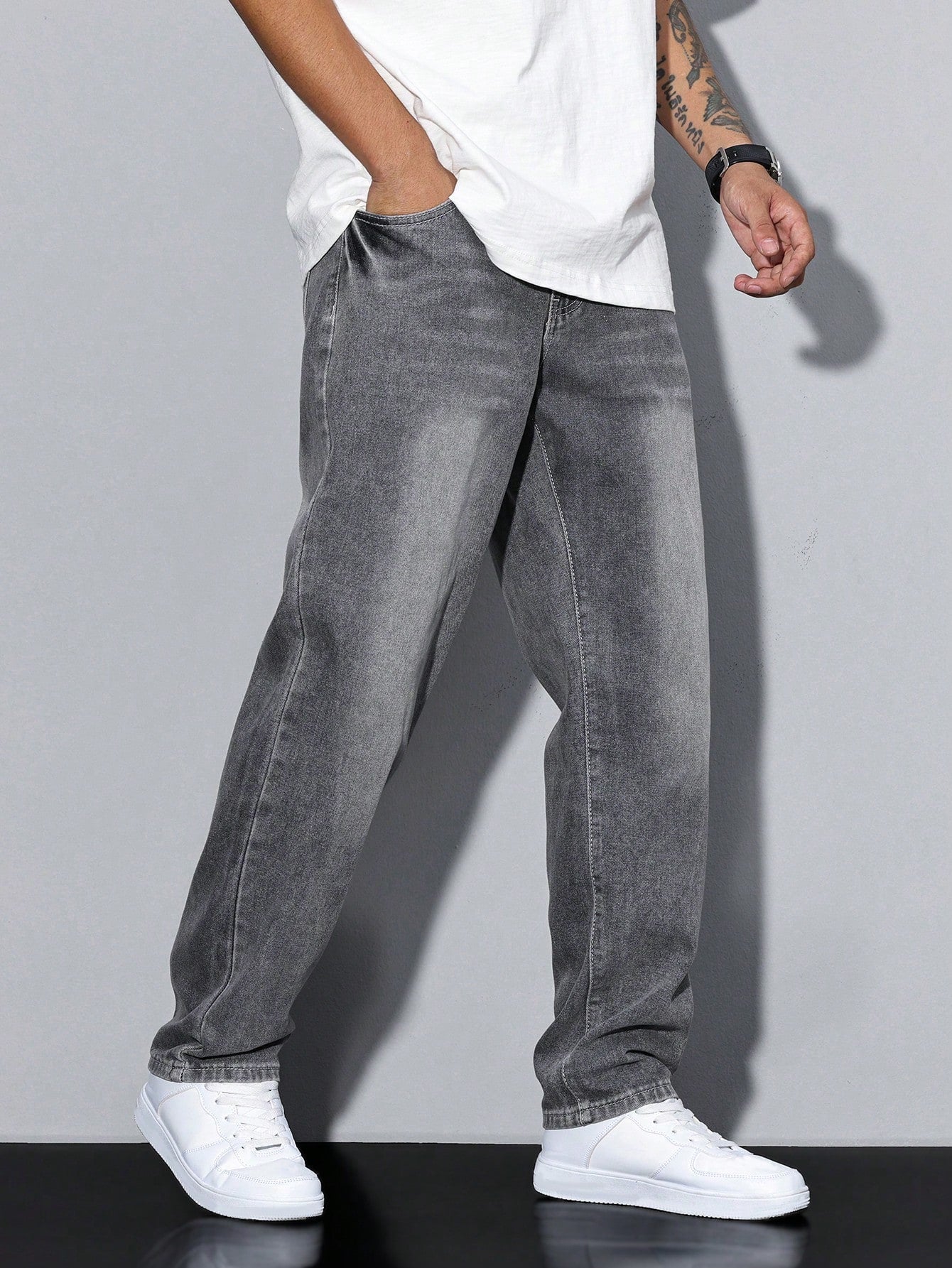 Mid Rise Regular Fit Straight Leg Jeans for Men | Everyday Denim