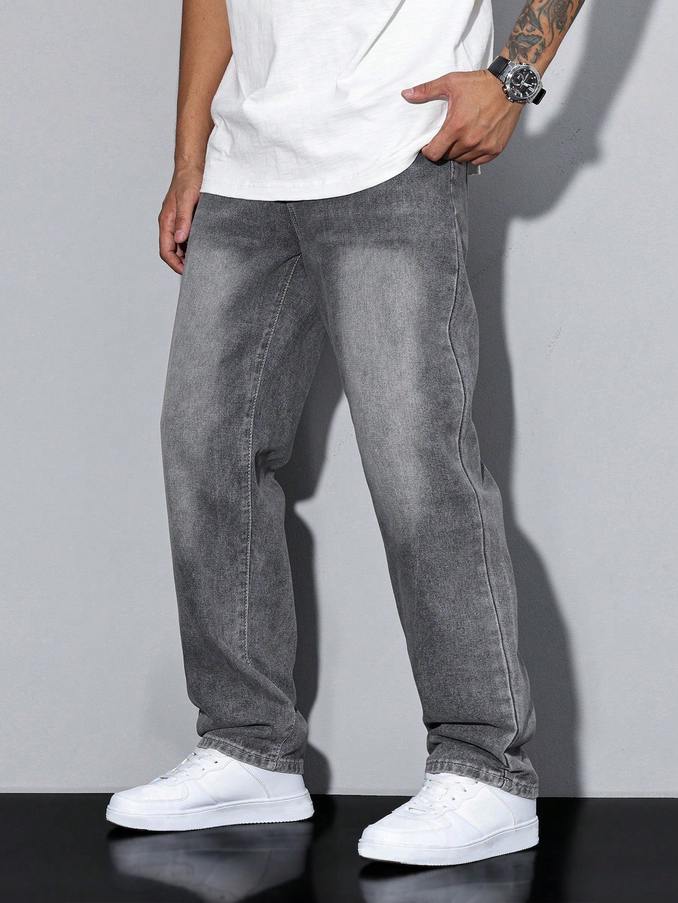 Mid Rise Regular Fit Straight Leg Jeans for Men | Everyday Denim