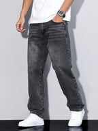 Mid Rise Regular Fit Straight Leg Jeans for Men | Everyday Denim