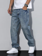 Mid Rise Regular Fit Straight Leg Jeans for Men | Everyday Denim