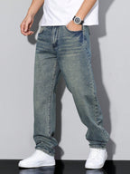 Mid Rise Regular Fit Straight Leg Jeans for Men | Everyday Denim