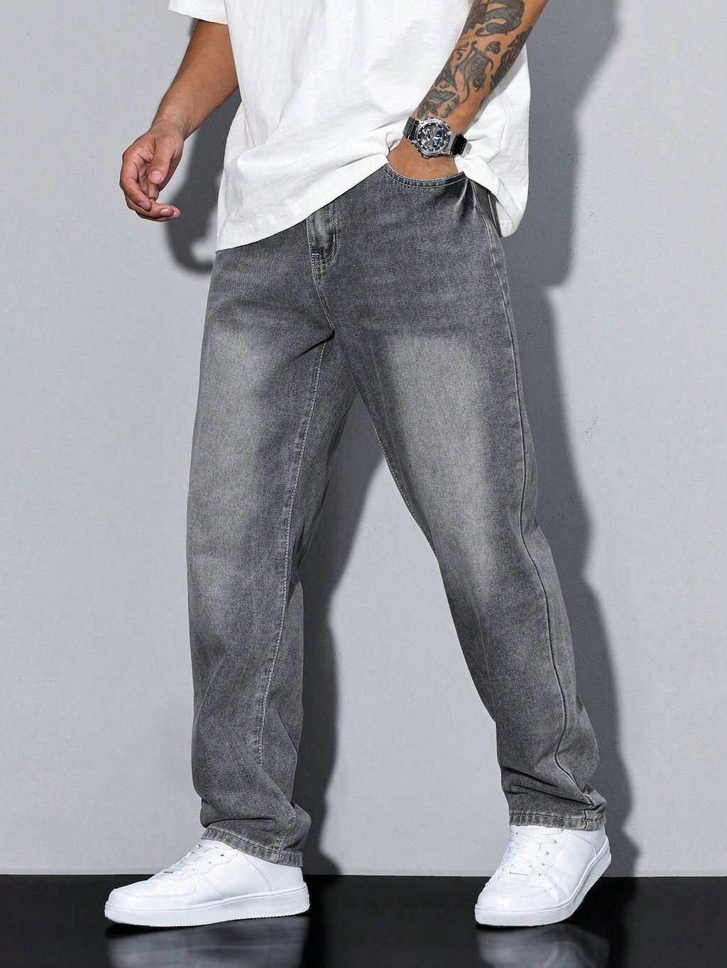Mid Rise Regular Fit Straight Leg Jeans for Men | Everyday Denim