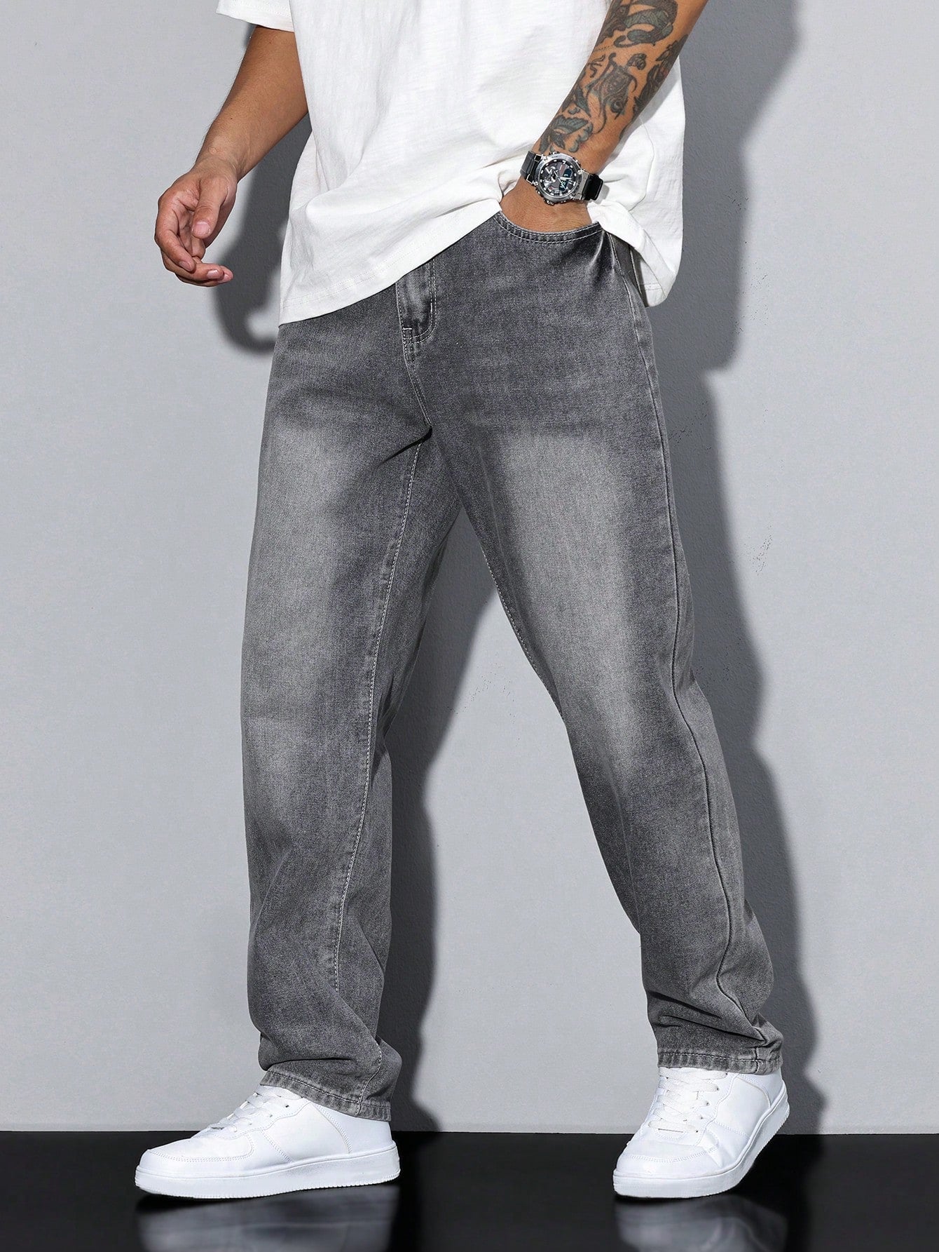 Mid Rise Regular Fit Straight Leg Jeans for Men | Everyday Denim