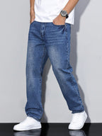 Mid Rise Regular Fit Straight Leg Jeans for Men | Everyday Denim