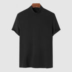 Black Soft Stretch Cotton Crew Neck T-Shirt for Men | Regular Fit