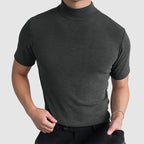 Black Soft Stretch Cotton Crew Neck T-Shirt for Men | Regular Fit
