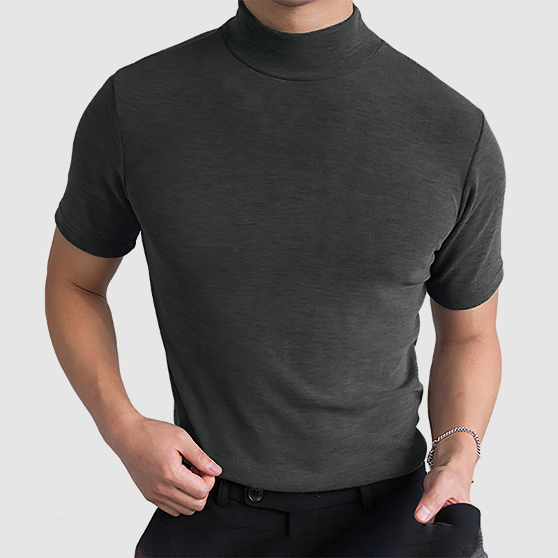 Black Soft Stretch Cotton Crew Neck T-Shirt for Men | Regular Fit