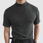 Black Soft Stretch Cotton Crew Neck T-Shirt for Men | Regular Fit