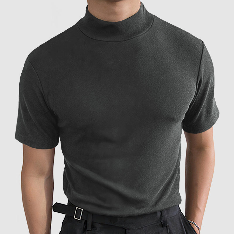 Black Soft Stretch Cotton Crew Neck T-Shirt for Men | Regular Fit