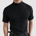 Black Soft Stretch Cotton Crew Neck T-Shirt for Men | Regular Fit