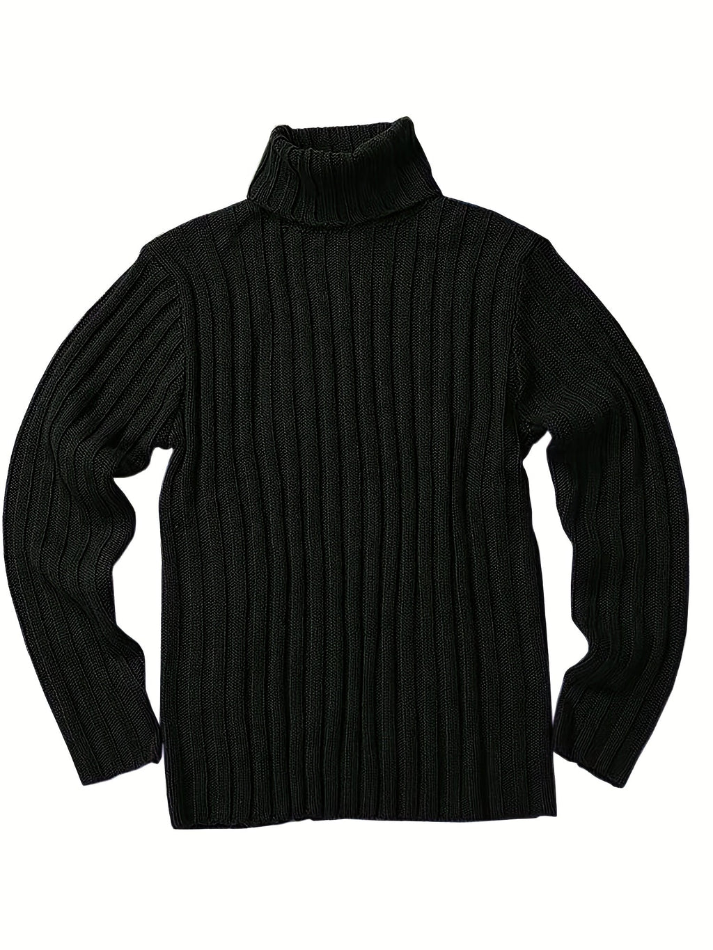 Textured Ribbed Knit High Neck Jumper for Men | Autumn and Winter Layer
