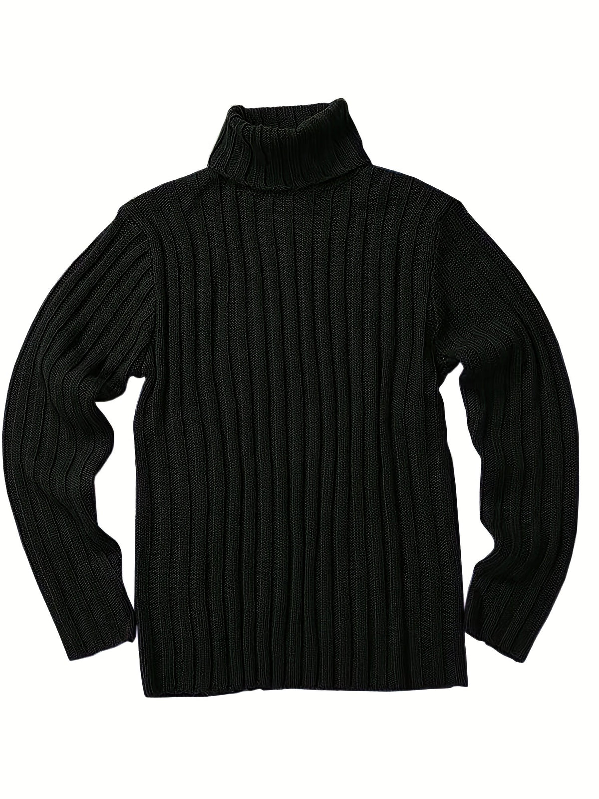 Textured Ribbed Knit High Neck Jumper for Men | Autumn and Winter Layer