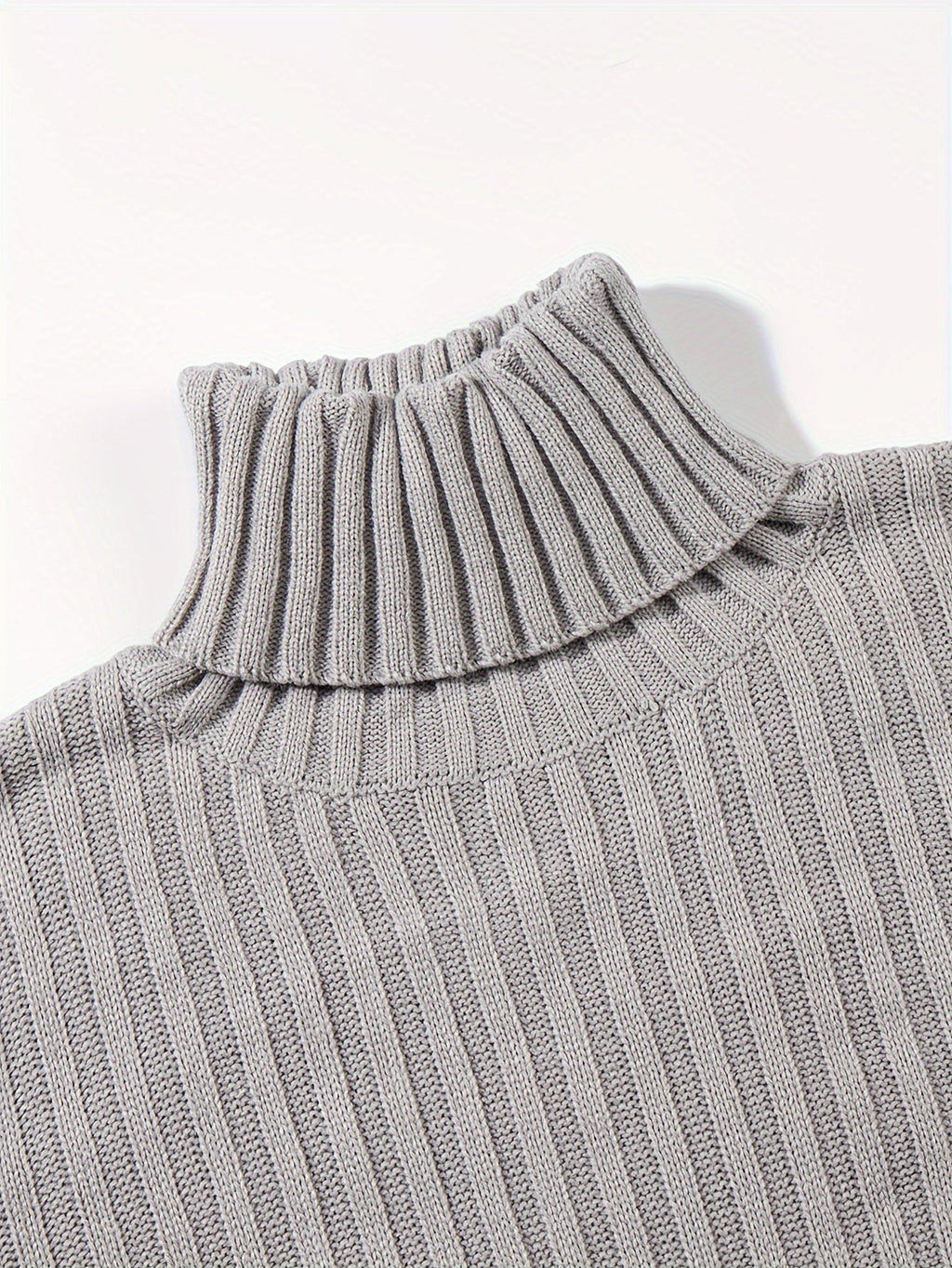 Textured Ribbed Knit High Neck Jumper for Men | Autumn and Winter Layer