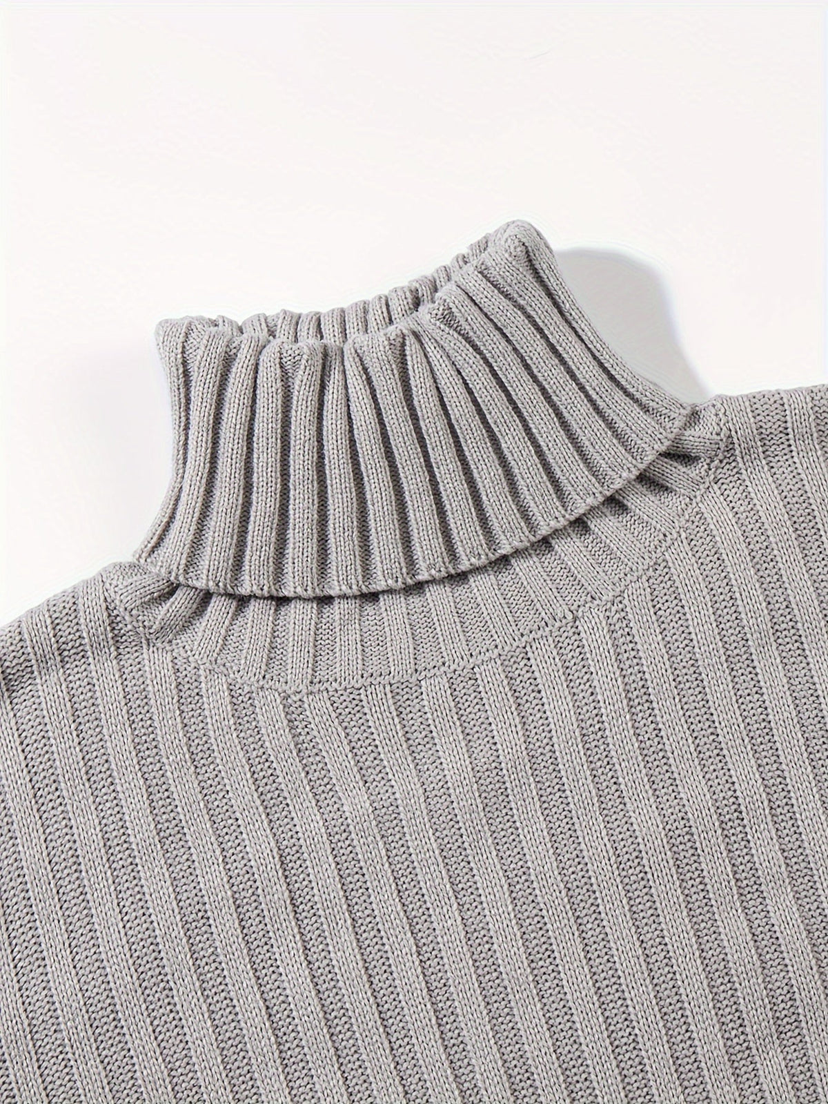 Textured Ribbed Knit High Neck Jumper for Men | Autumn and Winter Layer