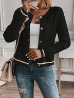 Cable Knit Open Front Buttoned Cardigan for Women | Work and Casual Wear