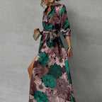 Women Dress | Maxi Length with Waist Belt and Collar