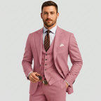Navy Blue Tailored Formal Three Piece Blazer Waistcoat Trouser Suit for Men