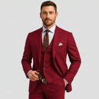 Navy Blue Tailored Formal Three Piece Blazer Waistcoat Trouser Suit for Men