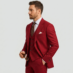 Navy Blue Tailored Formal Three Piece Blazer Waistcoat Trouser Suit for Men