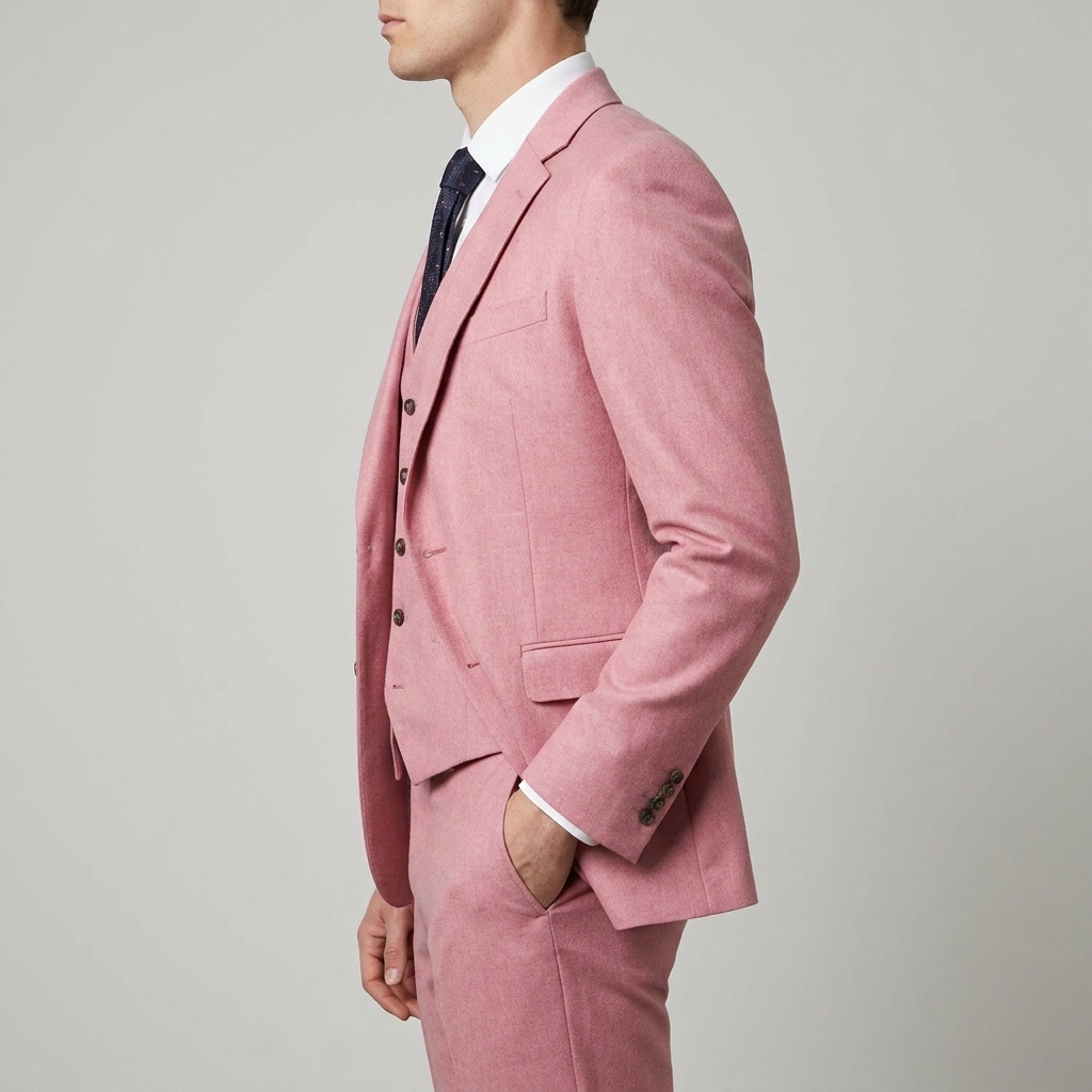 Navy Blue Tailored Formal Three Piece Blazer Waistcoat Trouser Suit for Men