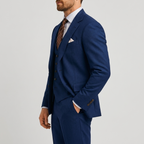 Navy Blue Tailored Formal Three Piece Blazer Waistcoat Trouser Suit for Men