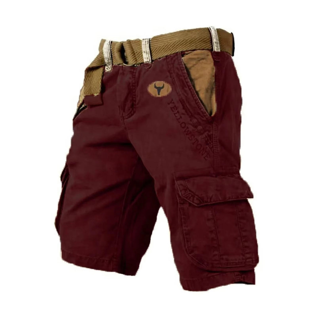 Washed Grey Cargo Shorts with Flap Pockets for Men | Summer Outdoor Fit