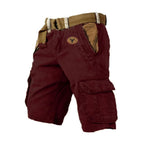 Washed Grey Cargo Shorts with Flap Pockets for Men | Summer Outdoor Fit