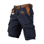 Washed Grey Cargo Shorts with Flap Pockets for Men | Summer Outdoor Fit