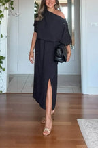Asymmetric One-Shoulder Maxi Dress for Women