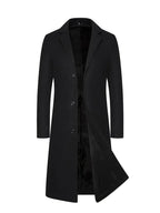 Notch Lapel Long Wool Overcoat for Men | Winter Business Style