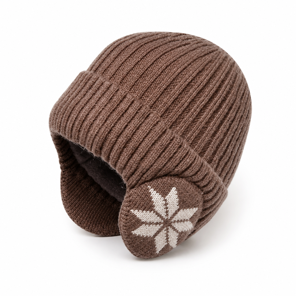 Fleece Lined Ribbed Knit Winter Beanie Hat with Ear Flaps for Men | Cold Weather