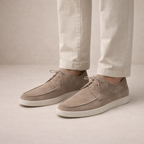 Suede Closed Toe Lace-Up Loafers for Men