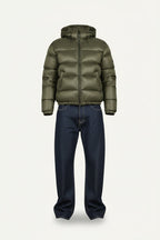 Glossy Quilted Sherpa Lined Hooded Puffer Jacket for Men | Outdoor Wear