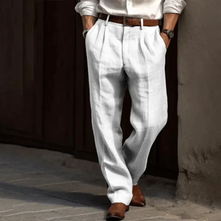 Grey Tailored Retro Trousers for Men | Straight Leg