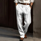 Grey Tailored Retro Trousers for Men | Straight Leg