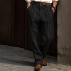 Grey Tailored Retro Trousers for Men | Straight Leg