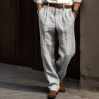 Grey Tailored Retro Trousers for Men | Straight Leg