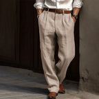 Grey Tailored Retro Trousers for Men | Straight Leg