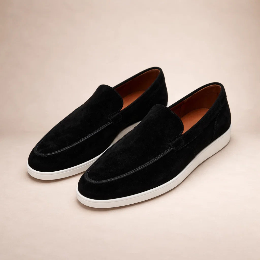 Leather Slip-On Loafers for Men Regular Fit Low Shaft
