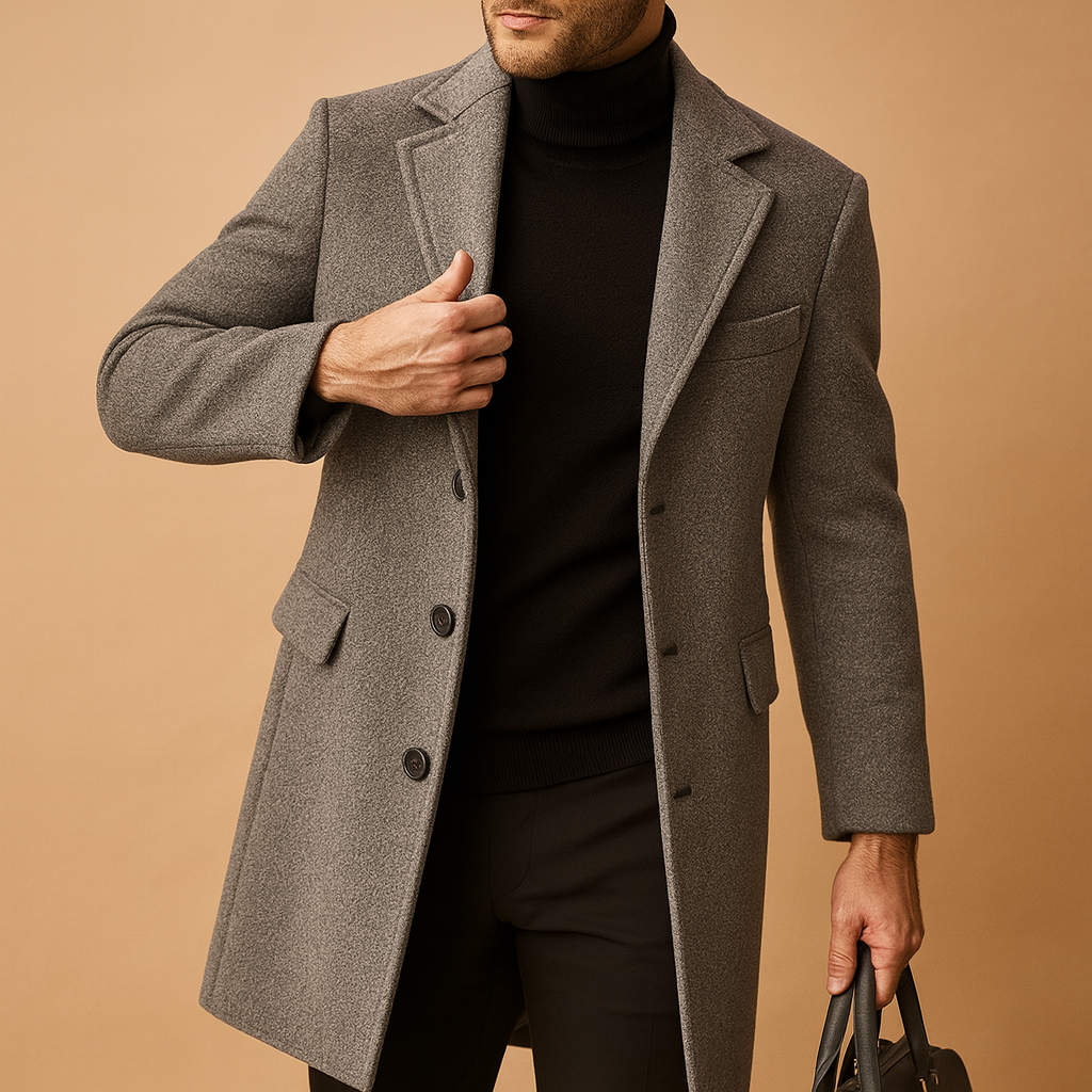 Long Formal Winter Coat for Men | Smart Casual Occasion Wear