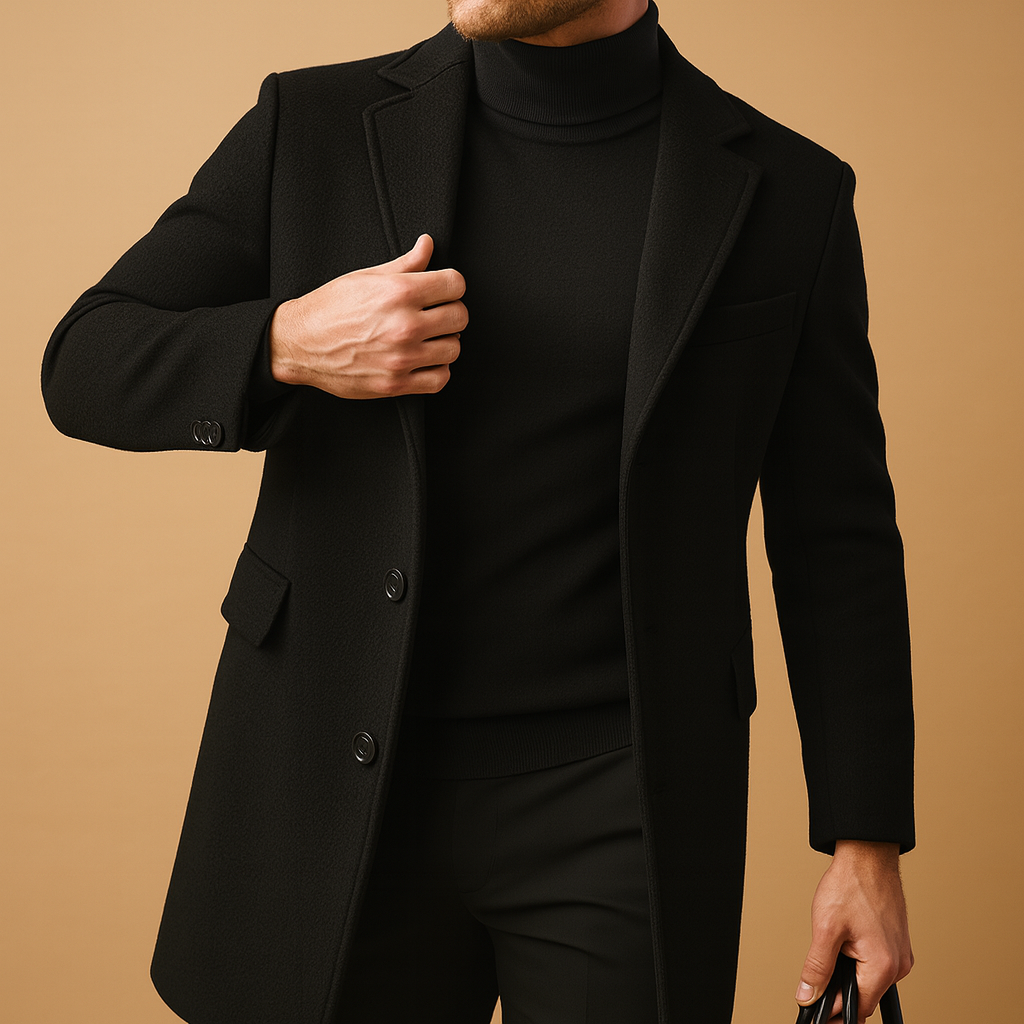 Long Formal Winter Coat for Men | Smart Casual Occasion Wear