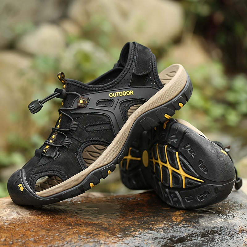 Closed Toe Reinforced Hiking Sandals for Men | Adjustable Trail Fit