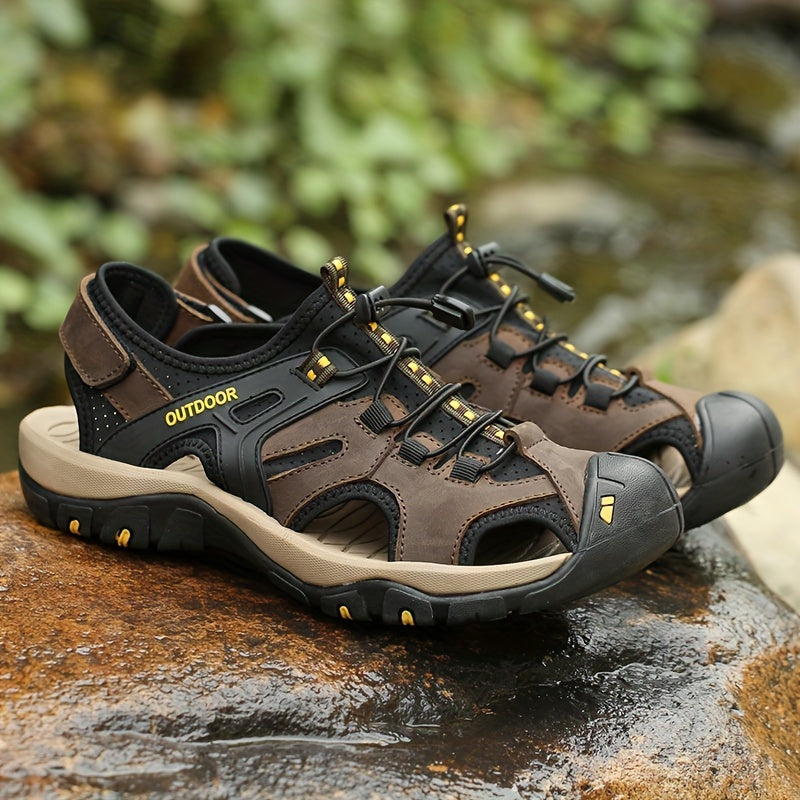 Closed Toe Reinforced Hiking Sandals for Men | Adjustable Trail Fit