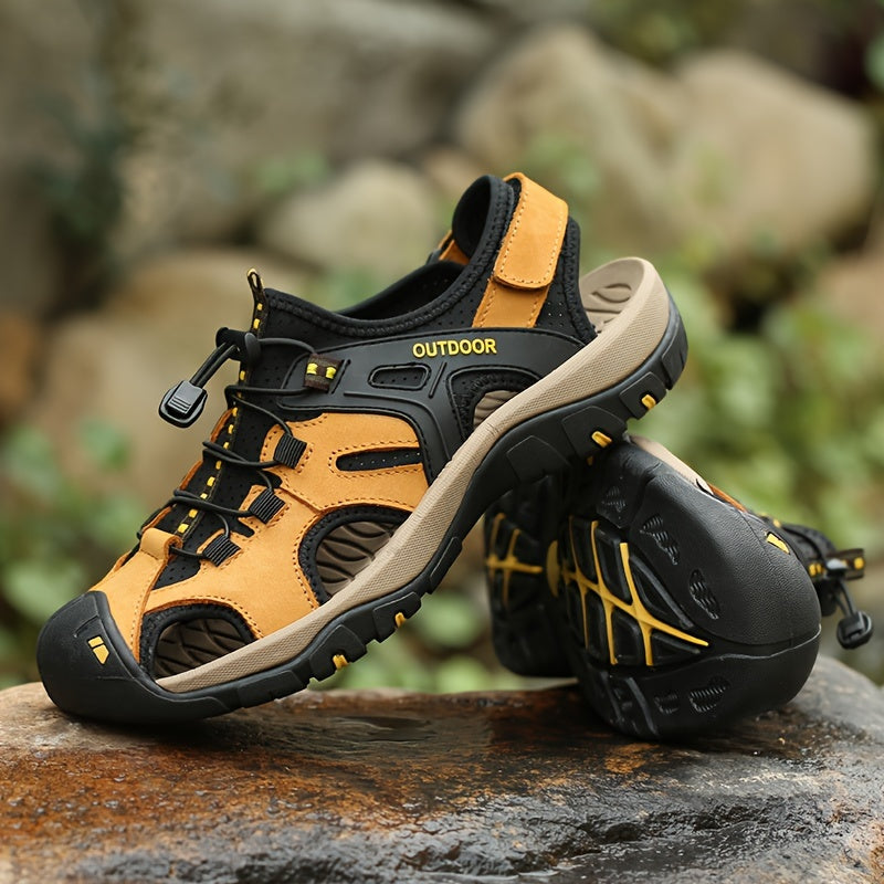 Closed Toe Reinforced Hiking Sandals for Men | Adjustable Trail Fit