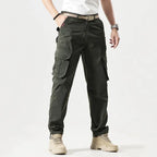 Cargo Straight Leg Trousers for Men | All-Season Woven Fabric
