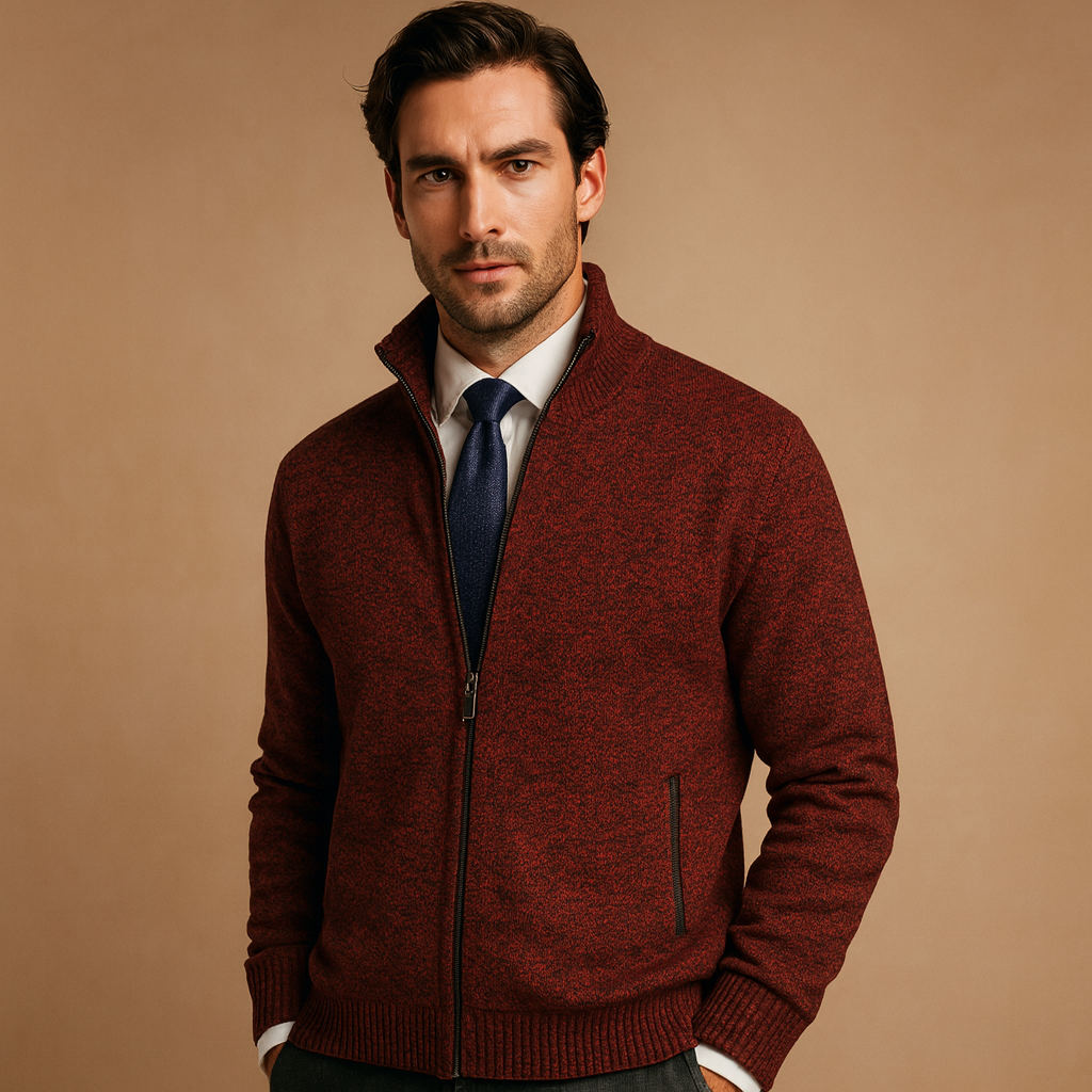 Zip Front Casual Knit Cardigan for Men | Everyday Sport Style