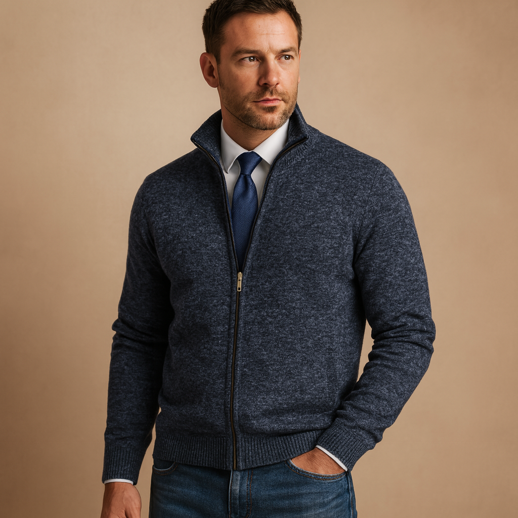 Zip Front Casual Knit Cardigan for Men | Everyday Sport Style