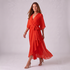 Wrap V-Neck Midi Dress for Women | Wedding Guest Occasion
