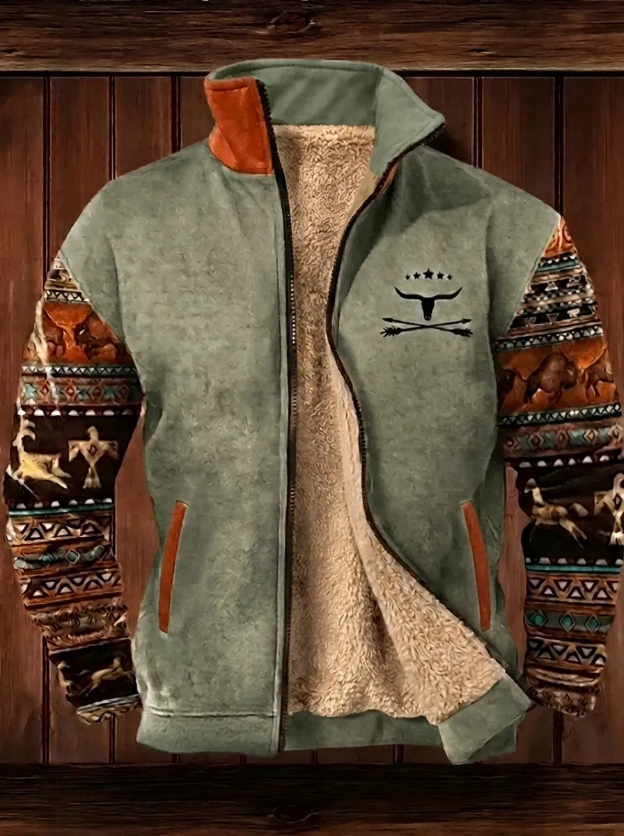 Cotton Polyester Blend Regular Fit Fleece Jacket for Men | Outdoor Wear