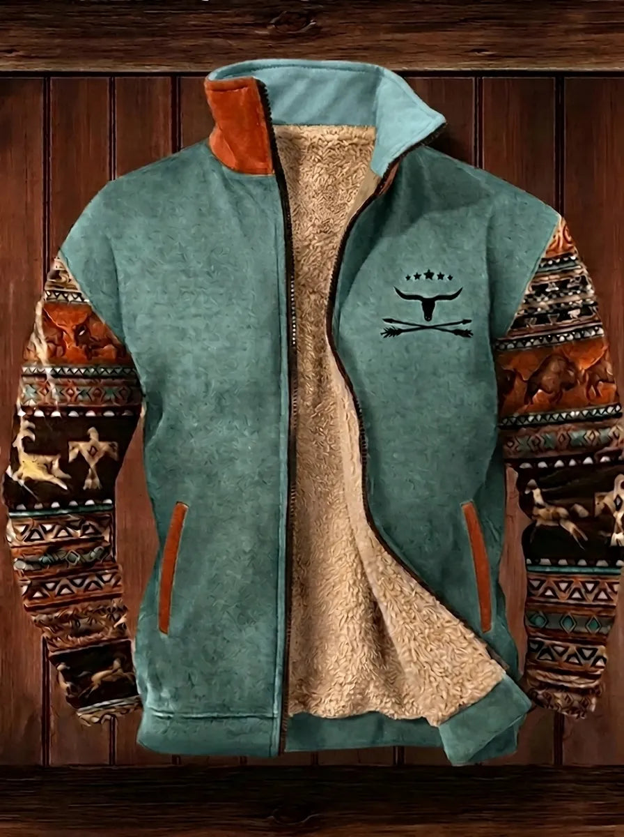Cotton Polyester Blend Regular Fit Fleece Jacket for Men | Outdoor Wear